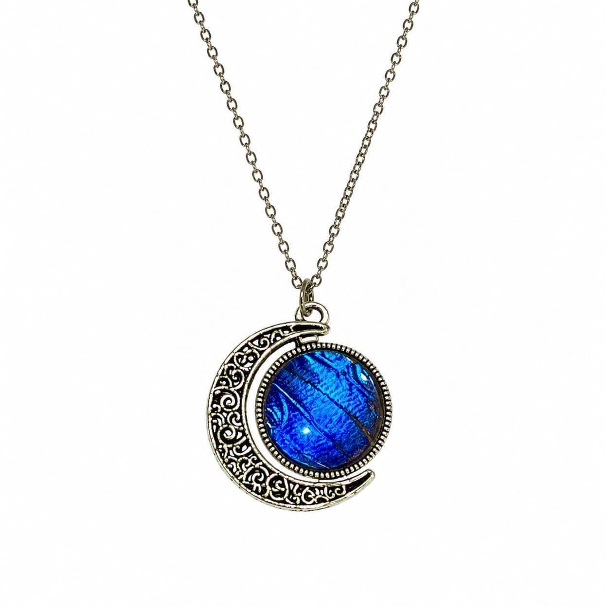 Collar mariposa morpho azul