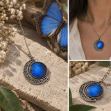 Collar mariposa morpho azul